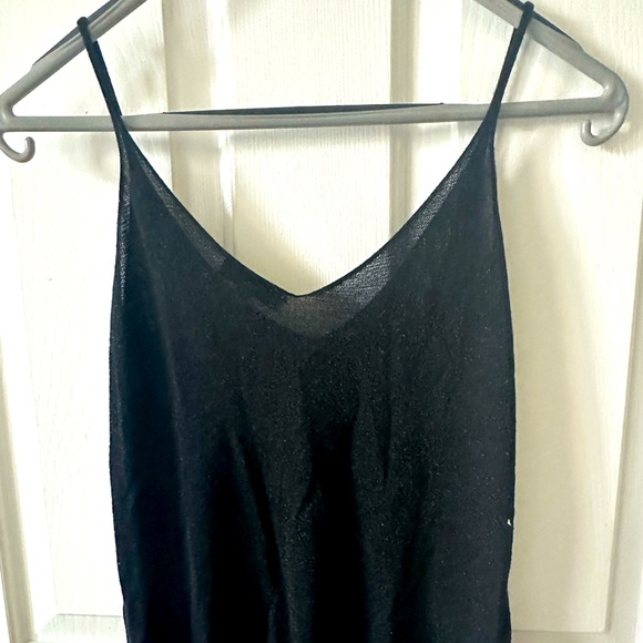 Hunter & Brown Cami, M, Black, spaghetti straps very sheer sparkly NWOT - Picture 1 of 8